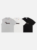 DAXUEN grey marl stylized dachshund graphic t-shirt