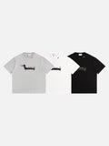 DAXUEN grey marl stylized dachshund graphic t-shirt