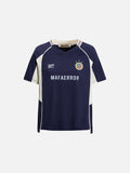 DAXUEN dark blue dual-panel graphic sports jersey t-shirt