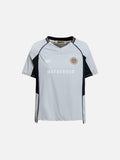 DAXUEN dark blue dual-panel graphic sports jersey t-shirt