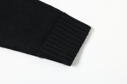Stylized Flag Graphic Long-Sleeve Sweater