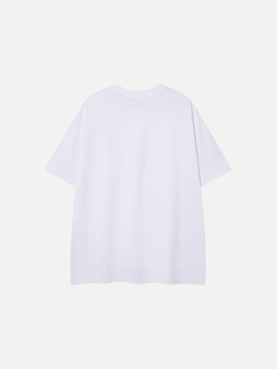 DAXUEN Short-sleeved relaxed-fit t-shirt with floral embroidery