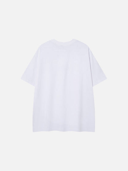 DAXUEN Short-sleeved relaxed-fit t-shirt with floral embroidery