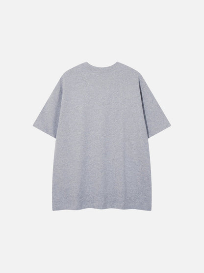DAXUEN Short-sleeved relaxed-fit t-shirt with floral embroidery