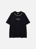 DAXUEN Short-sleeved relaxed-fit t-shirt with floral embroidery
