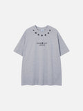 DAXUEN Short-sleeved relaxed-fit t-shirt with floral embroidery