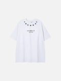 DAXUEN Short-sleeved relaxed-fit t-shirt with floral embroidery