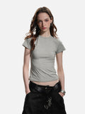 DAXUEN solid grey fitted t-shirt with small graphic