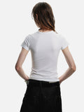 DAXUEN solid grey fitted t-shirt with small graphic