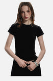 DAXUEN solid grey fitted t-shirt with small graphic