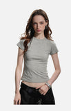 DAXUEN solid grey fitted t-shirt with small graphic