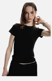 DAXUEN solid grey fitted t-shirt with small graphic