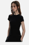 DAXUEN solid grey fitted t-shirt with small graphic