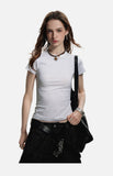 DAXUEN solid grey fitted t-shirt with small graphic