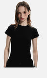 DAXUEN solid grey fitted t-shirt with small graphic