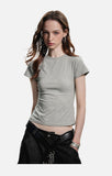 DAXUEN solid grey fitted t-shirt with small graphic