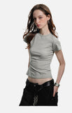 DAXUEN solid grey fitted t-shirt with small graphic
