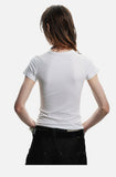DAXUEN solid grey fitted t-shirt with small graphic