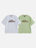 DAXUEN Short-sleeved graphic t-shirt with cat and flower design