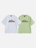 DAXUEN Short-sleeved graphic t-shirt with cat and flower design