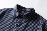 DAXUEN checkered button-up shirt with stylized horse embroidery