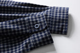 DAXUEN checkered button-up shirt with stylized horse embroidery