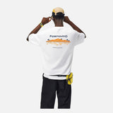 DAXUEN white relaxed landscape graphic t-shirt