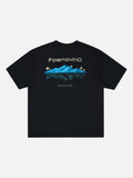 Stylized Landscape Graphic Relaxed T-Shirt