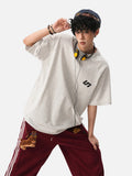 DAXUEN light grey marl short-sleeve logo tee
