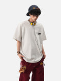 DAXUEN light grey marl short-sleeve logo tee