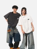 DAXUEN light grey marl short-sleeve logo tee