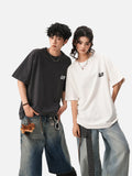 DAXUEN light grey marl short-sleeve logo tee
