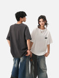 DAXUEN light grey marl short-sleeve logo tee