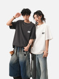 DAXUEN light grey marl short-sleeve logo tee