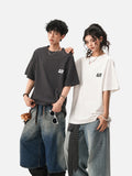 DAXUEN light grey marl short-sleeve logo tee