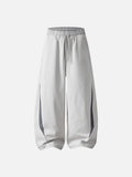 Stylized Oval Graphic Black Track Pants