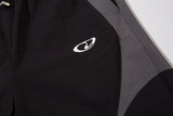 DAXUEN black track pants with stylized oval graphic