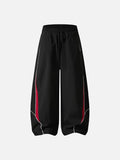 Stylized Oval Graphic Black Track Pants