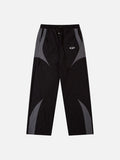 Stylized Oval Graphic Black Track Pants
