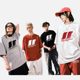 DAXUEN white oversized stylized overlapping S graphic tee