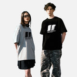 DAXUEN white oversized stylized overlapping S graphic tee