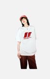 DAXUEN white oversized stylized overlapping S graphic tee