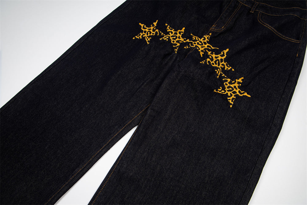 Stylized Star High-Waisted Denim Jeans