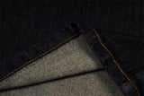 DAXUEN dark indigo star-embroidered high-waisted denim jeans