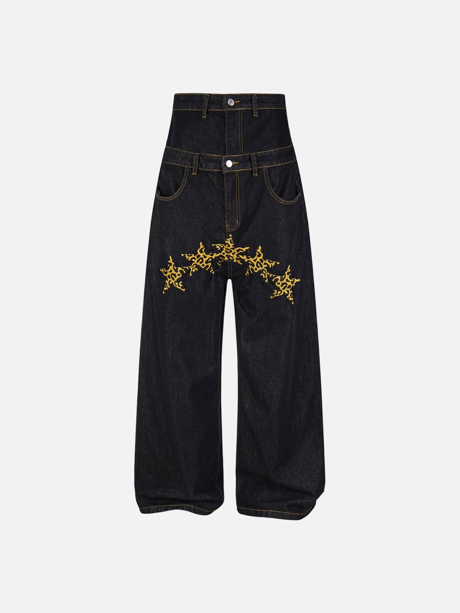 Stylized Star High-Waisted Denim Jeans