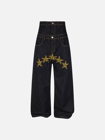 Stylized Star High-Waisted Denim Jeans