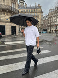 DAXUEN Oversized t-shirt with sun graphic — model photo