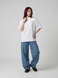 DAXUEN Oversized t-shirt with sun graphic — model photo