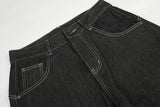 DAXUEN dark wash wide-leg jeans with white animal graphic