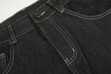 DAXUEN dark wash wide-leg jeans with white animal graphic